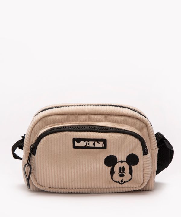 pochete infantil aveludada mickey bege Único