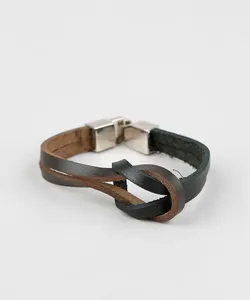 Pulseira Masculina Dupla com Nó Marrom Único