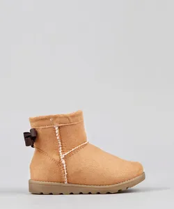 Bota Infantil com Pelo e Laço Caramelo 25