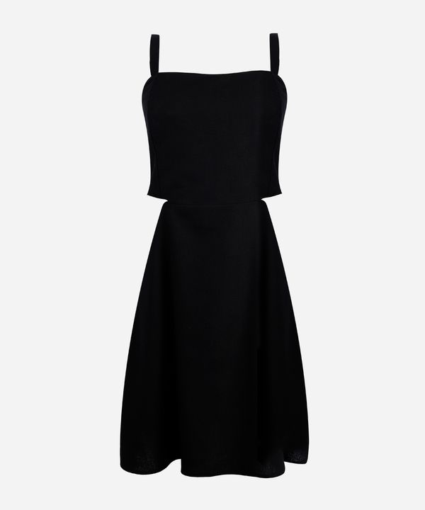 vestido juvenil curto com cutout na cintura preto 10