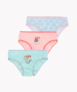Kit de 3 calcinhas infantis Ariel multicor 4