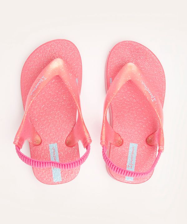 chinelo infantil glitter ipanema rosa choque 22