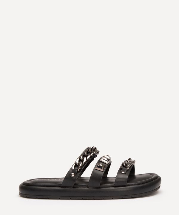 rasteirinha flatform com tachas e correntes oneself preta 35