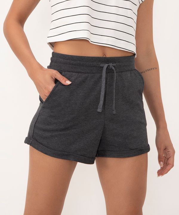 short mesclado barra virada com cordão chumbo PP