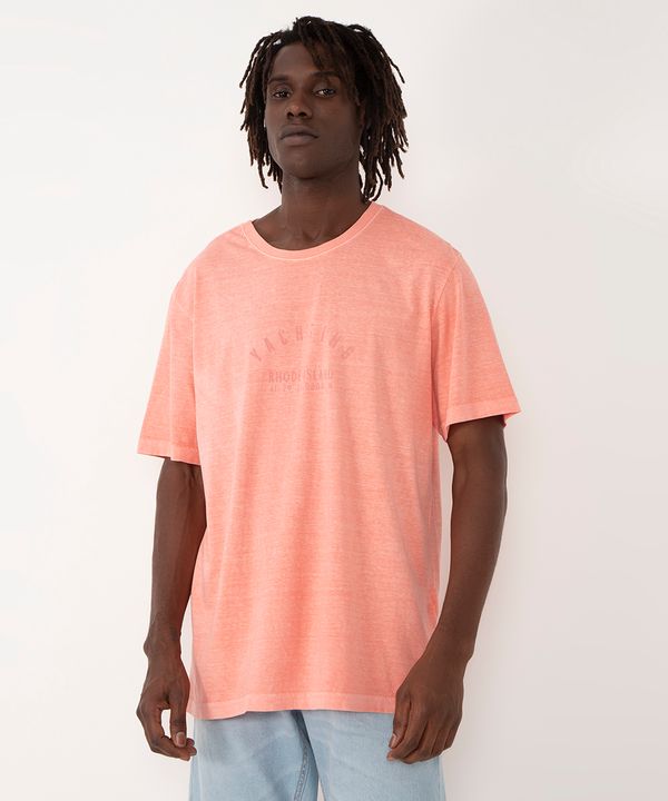 camiseta de algodão mescla yachting manga curta rosa M