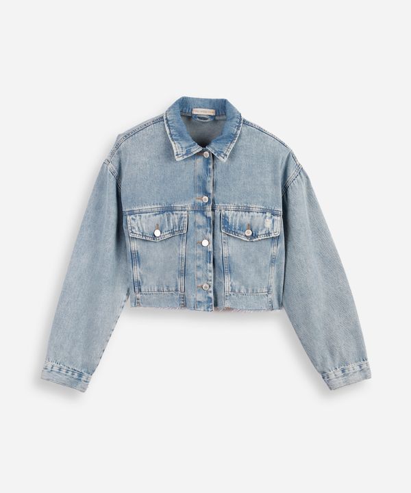 jaqueta cropped juvenil jeans com barra a fio azul 12