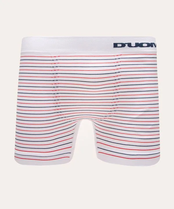 cueca boxer sem costura listrada duomo branca GG