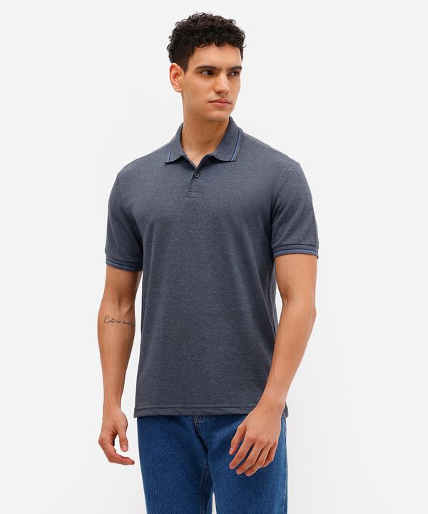 polo básica tradicional piquet azul marinho P