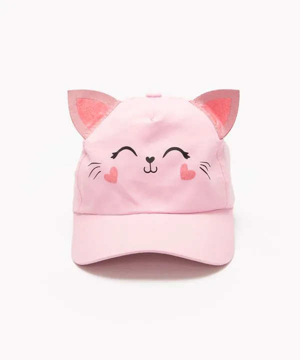 boné infantil aba curva gatinha rosa Único