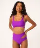 biquíni calcinha hot pant cut out com proteção uv50 roxo P