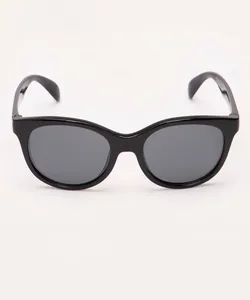 óculos de sol infantil oval com proteção uv preto Único