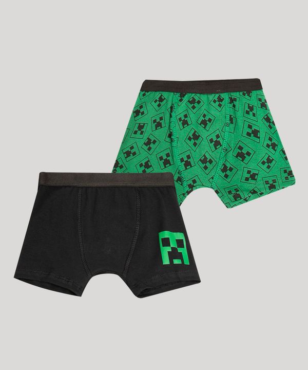 kit de 2 cuecas boxer infantil estampada minecraft multicor 6