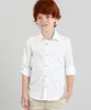 Camisa Infantil Estampada Triângulos Manga Longa Gola Esporte Branca 8