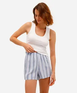 short de pijama feminino avulso em viscose listrado azul P