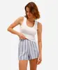 short de pijama feminino avulso em viscose listrado azul M