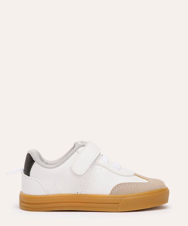 tênis infantil com velcro branco 24