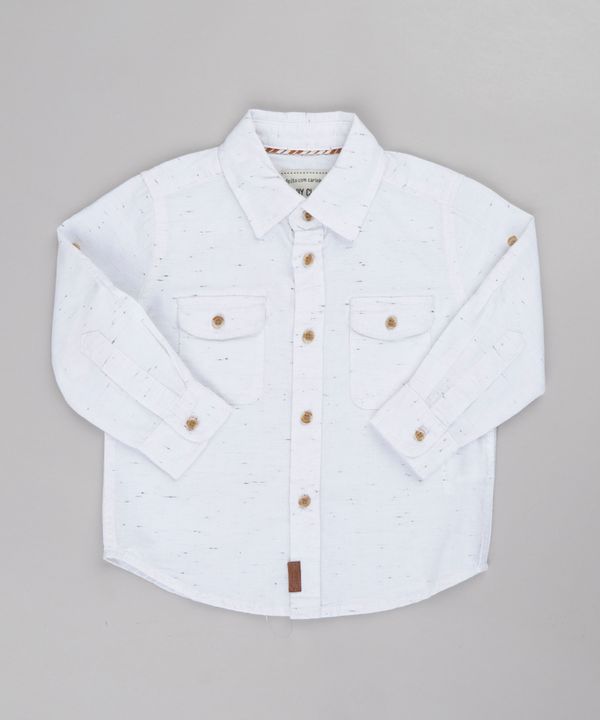 Camisa Infantil com Bolsos Manga Longa Off White 4