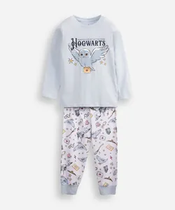 pijama longo infantil de algodão harry potter azul 10