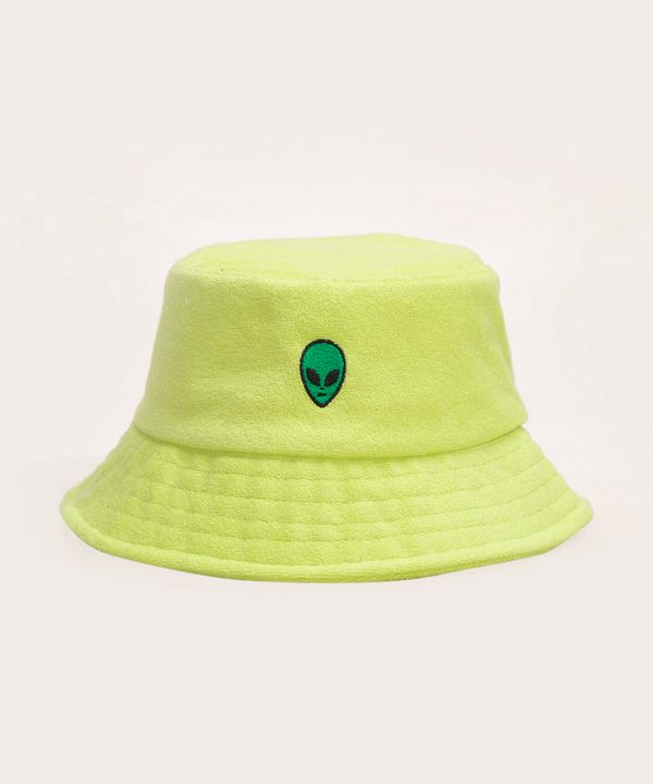 chapéu bucket atoalhado extraterrestre verde neon Único