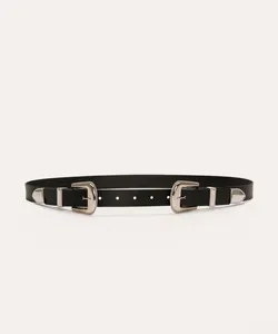 cinto com fivela dupla preto 95CM