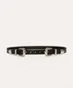 cinto com fivela dupla preto 105CM