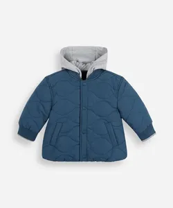 jaqueta puffer infantil com capuz azul 2