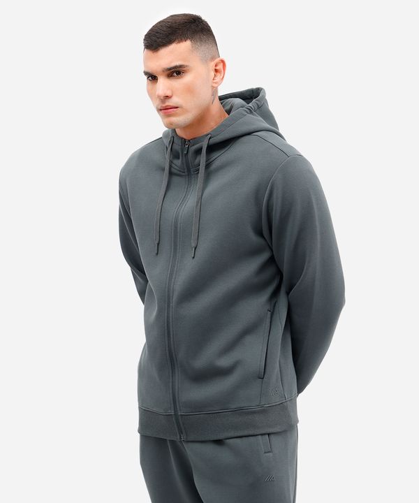 jaqueta masculina de moletom esportiva com capuz e bolso verde P