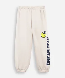 calça infantil moletom college bege 1