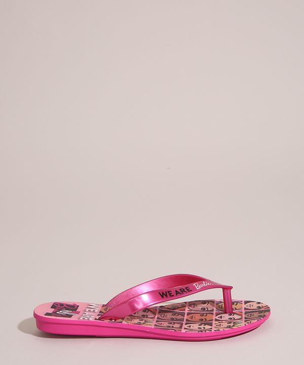 Chinelo Infantil Estampado We Are Barbie Grendene Rosa 26-27