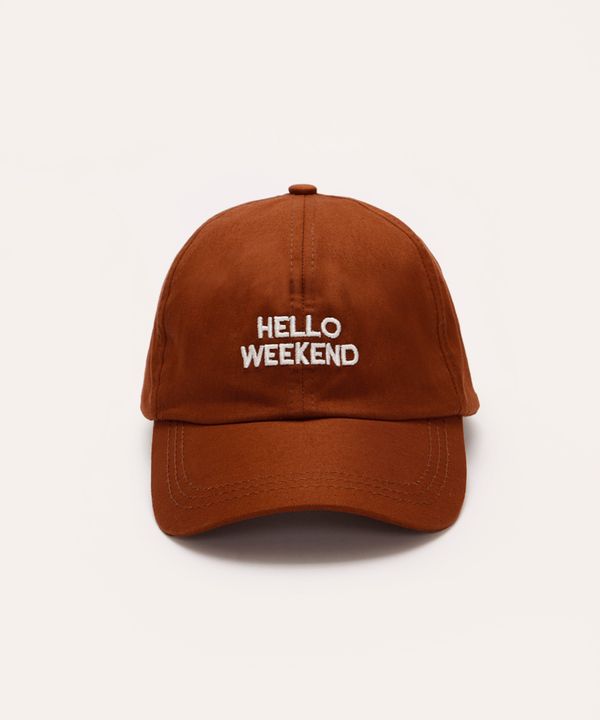 boné aba curva maleável hello weekend marrom UNICO