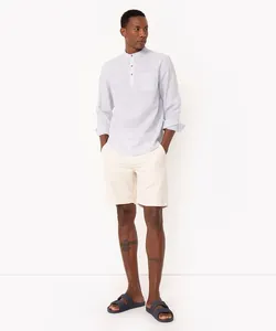 bermuda de algodão com cordão e bolsos off white 40