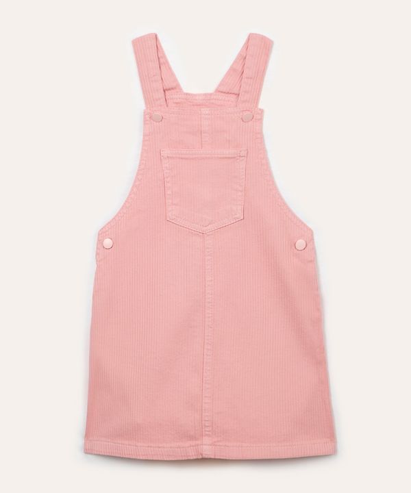 salopete de sarja infantil texturizada rosa 6