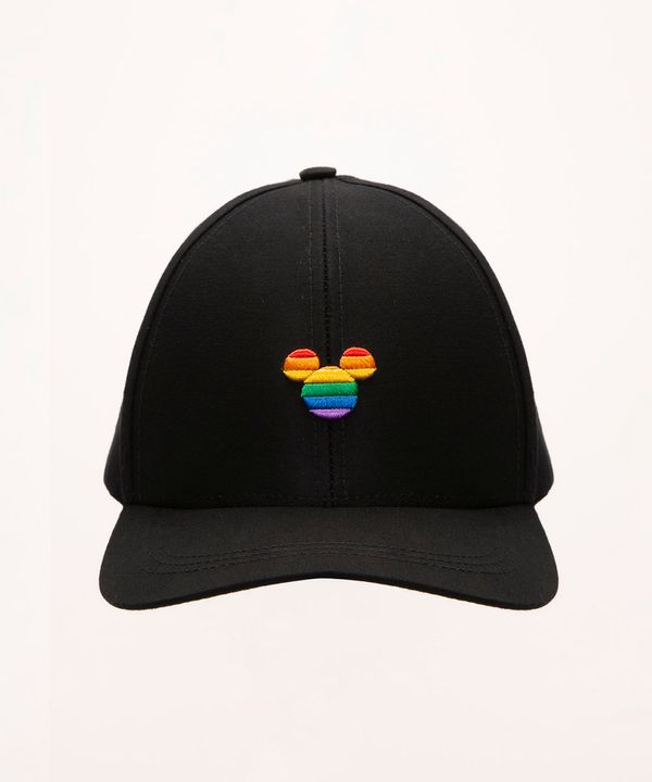 boné aba curva mickey pride preto Único