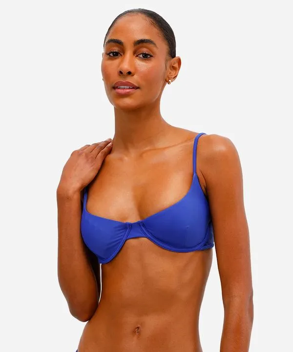 biquíni top meia taça azul G
