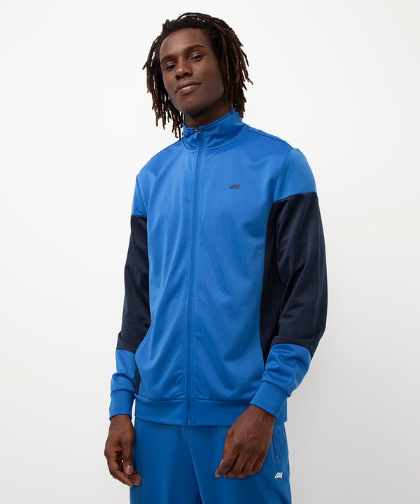jaqueta esportiva com recortes azul P