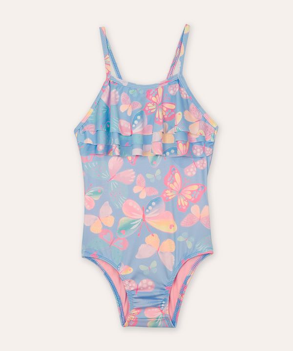 maiô infantil borboleta com babado proteção uv azul 6