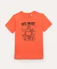 camiseta de algodão infantil nyc skate manga curta laranja 8