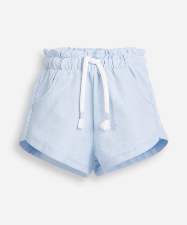 short infantil de moletom sem felpa cós elástico azul 1