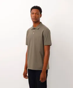 polo de algodão comfort com botão verde P