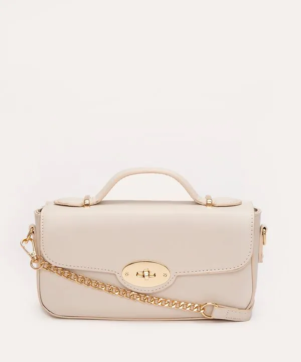 bolsa crossbody alça com corrente off white UNICO