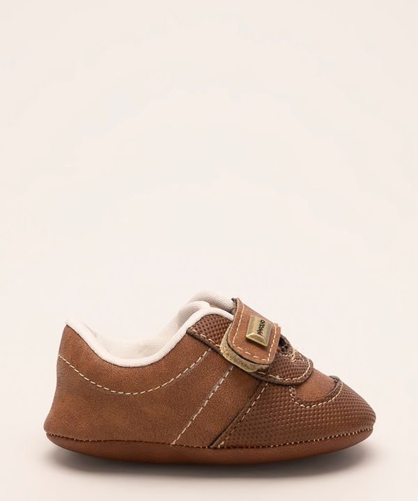 sapato infantil com velcro pimpolho marrom 1