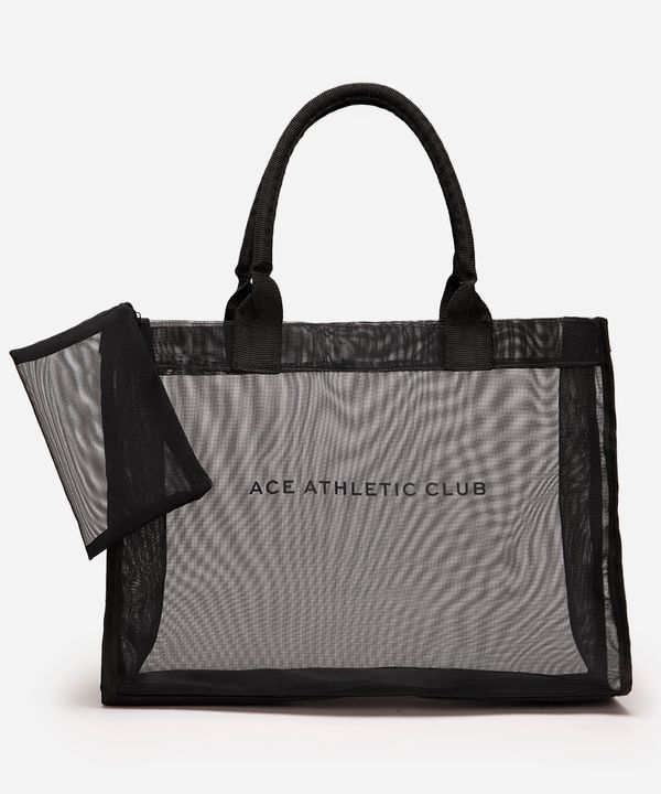 bolsa tote de tela esportiva preta UNICO