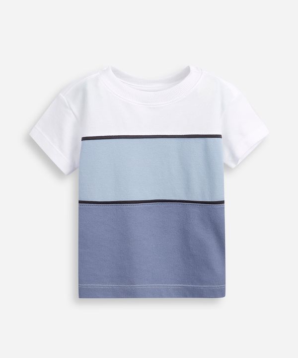 camiseta infantil de algodão mangas curtas listrada azul 5