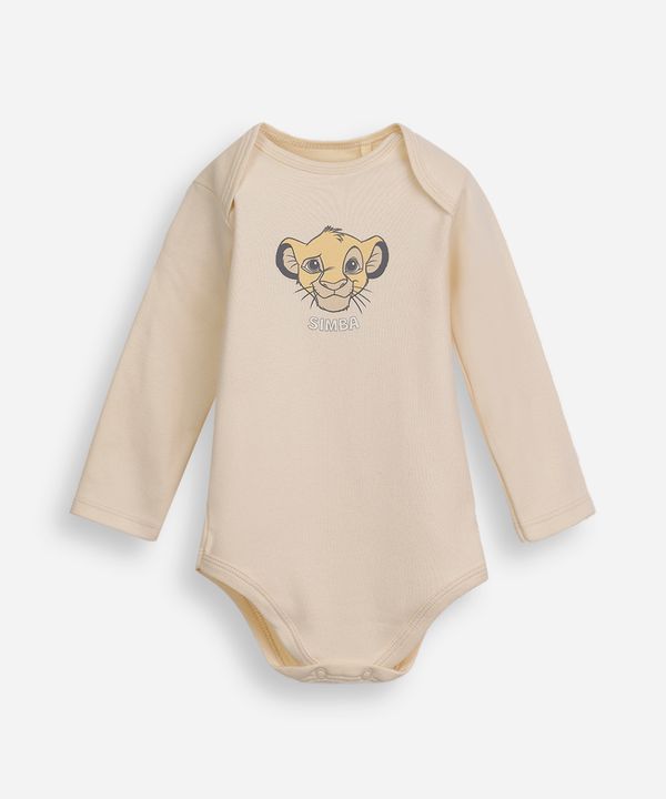 body infantil de algodão simba bege 12-18