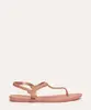 sandália reluzente flat texturizada grendha rose 33-34