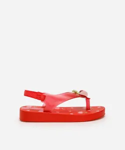 chinelo infantil ipanema com elástico vermelho 22
