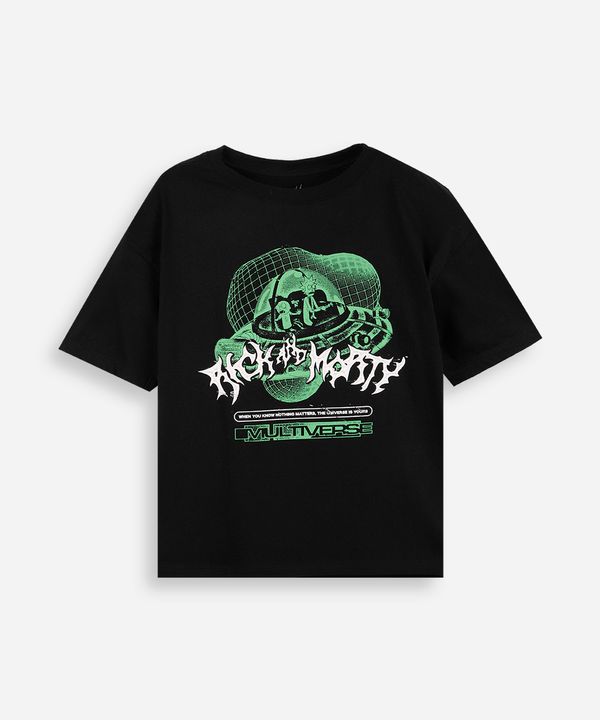 camiseta infantil rick and morty nave espacial - preto 10