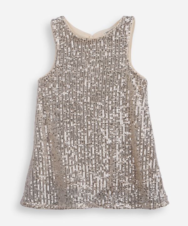 vestido infantil de paetê dourado 1