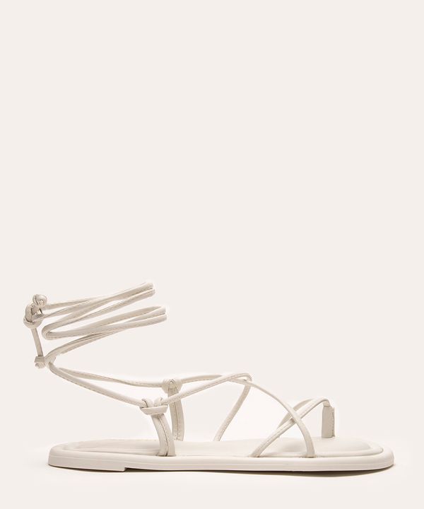 rasteirinha tira cruzada com amarração oneself off white 36