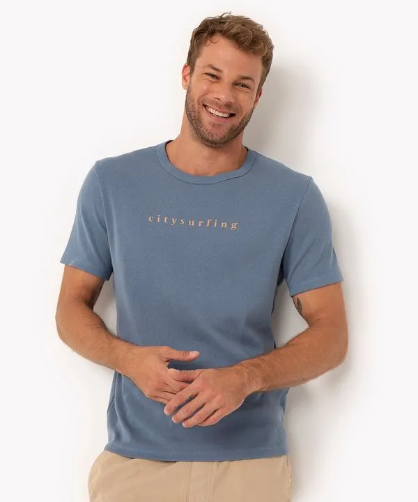 camiseta de algodão manga curta citysurfing azul médio M